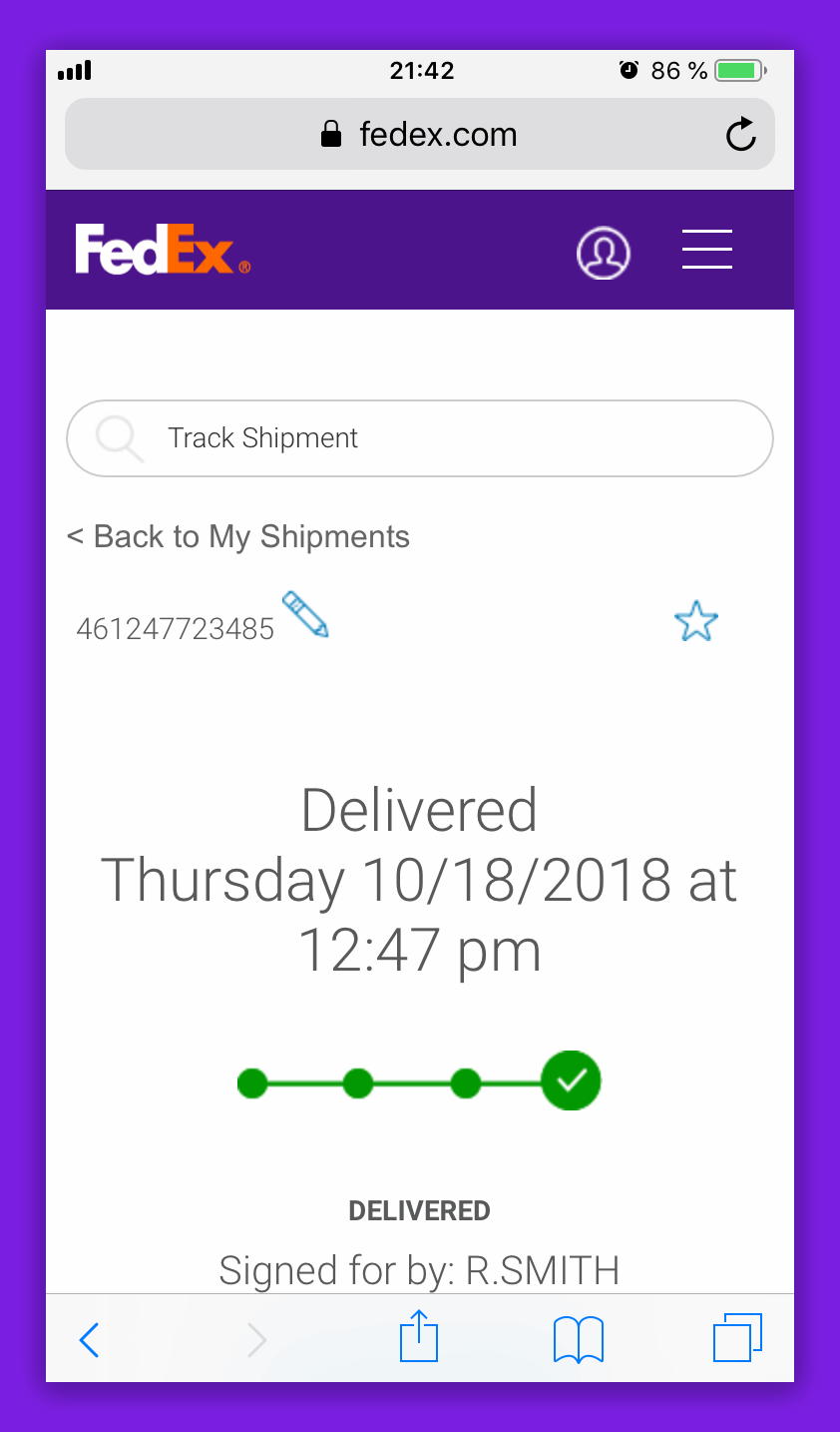 fedex ground service home delivery track
